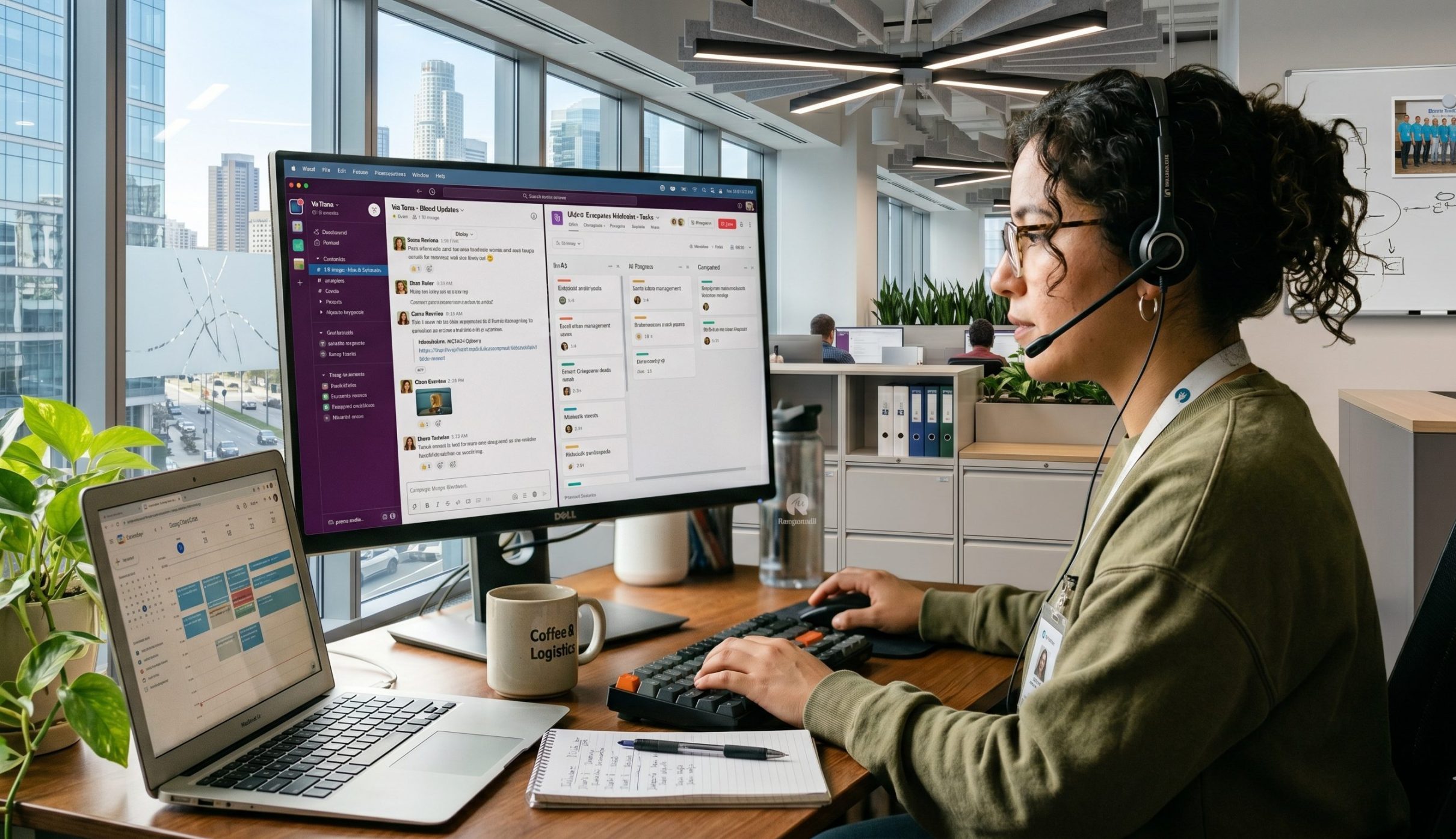 Australian business owner and manager video calling a Philippines-based virtual assistant from USource, collaborating remotely on daily tasks and operations